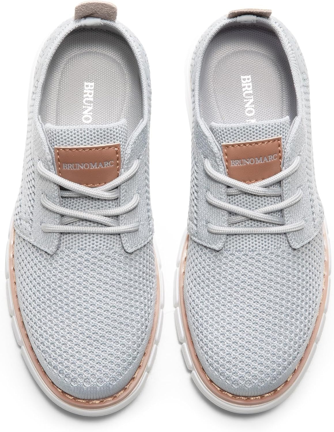 image:imageBruno Marc Boys Mesh Sneakers Oxfords Casual Dress LaceUp Lightweight Walking ShoesGrey
