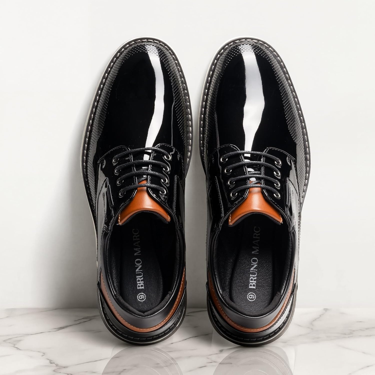 image:imageBruno Marc Mens Casual Dress Oxfords Shoes Business Formal Derby SneakersBlackpat
