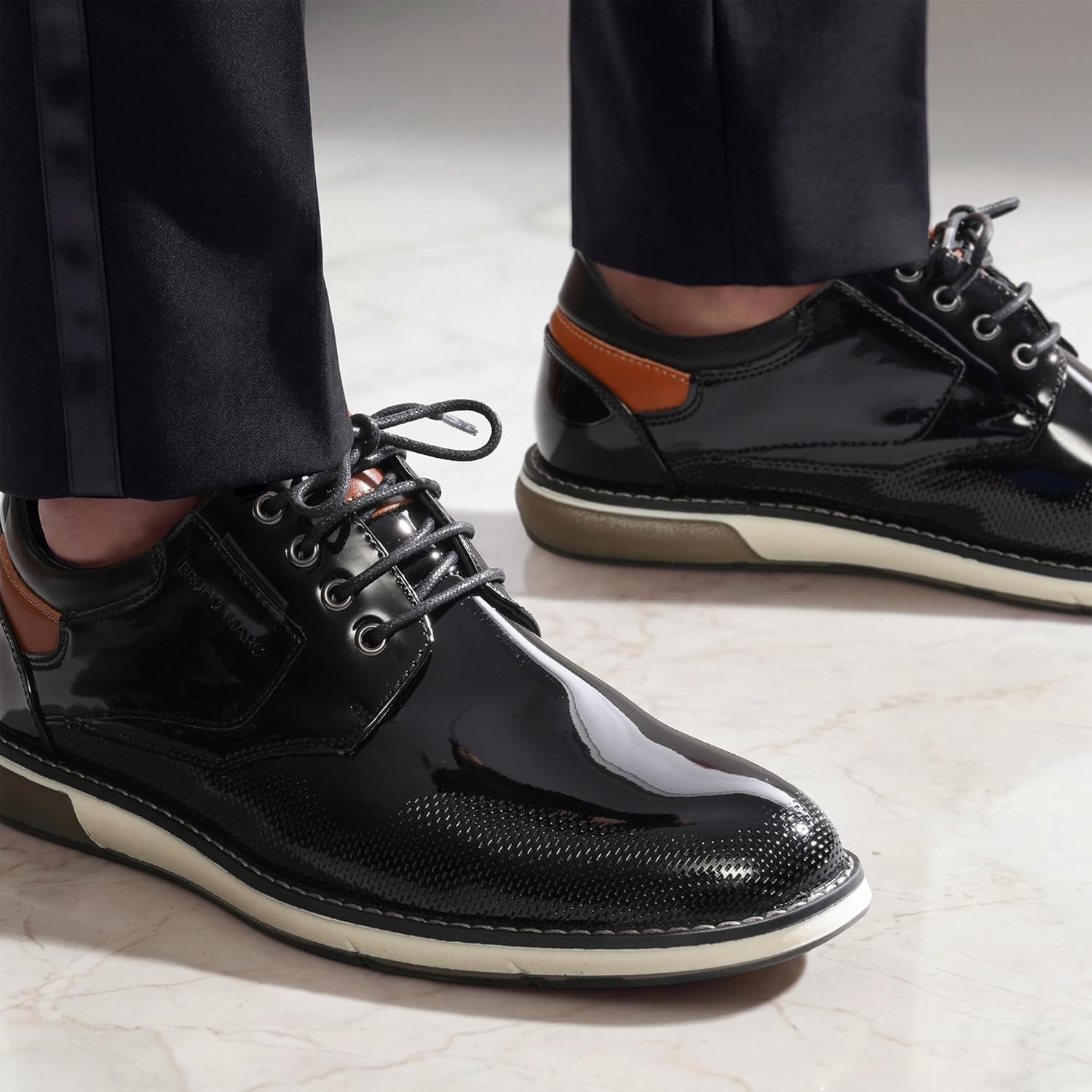image:imageBruno Marc Mens Casual Dress Oxfords Shoes Business Formal Derby SneakersBlackpat