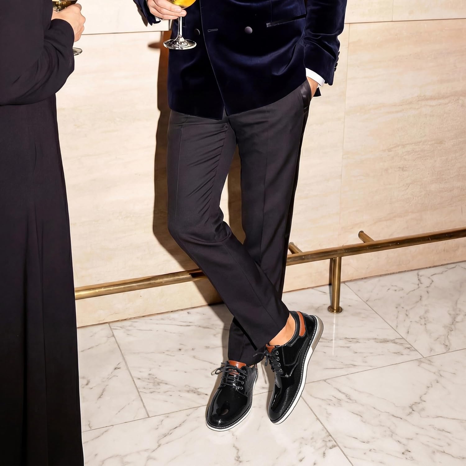 image:imageBruno Marc Mens Casual Dress Oxfords Shoes Business Formal Derby SneakersBlackpat