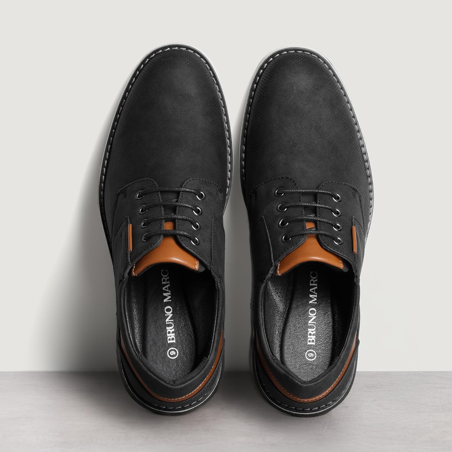 image:imageBruno Marc Mens Casual Dress Oxfords Shoes Business Formal Derby SneakersBlackwaxy