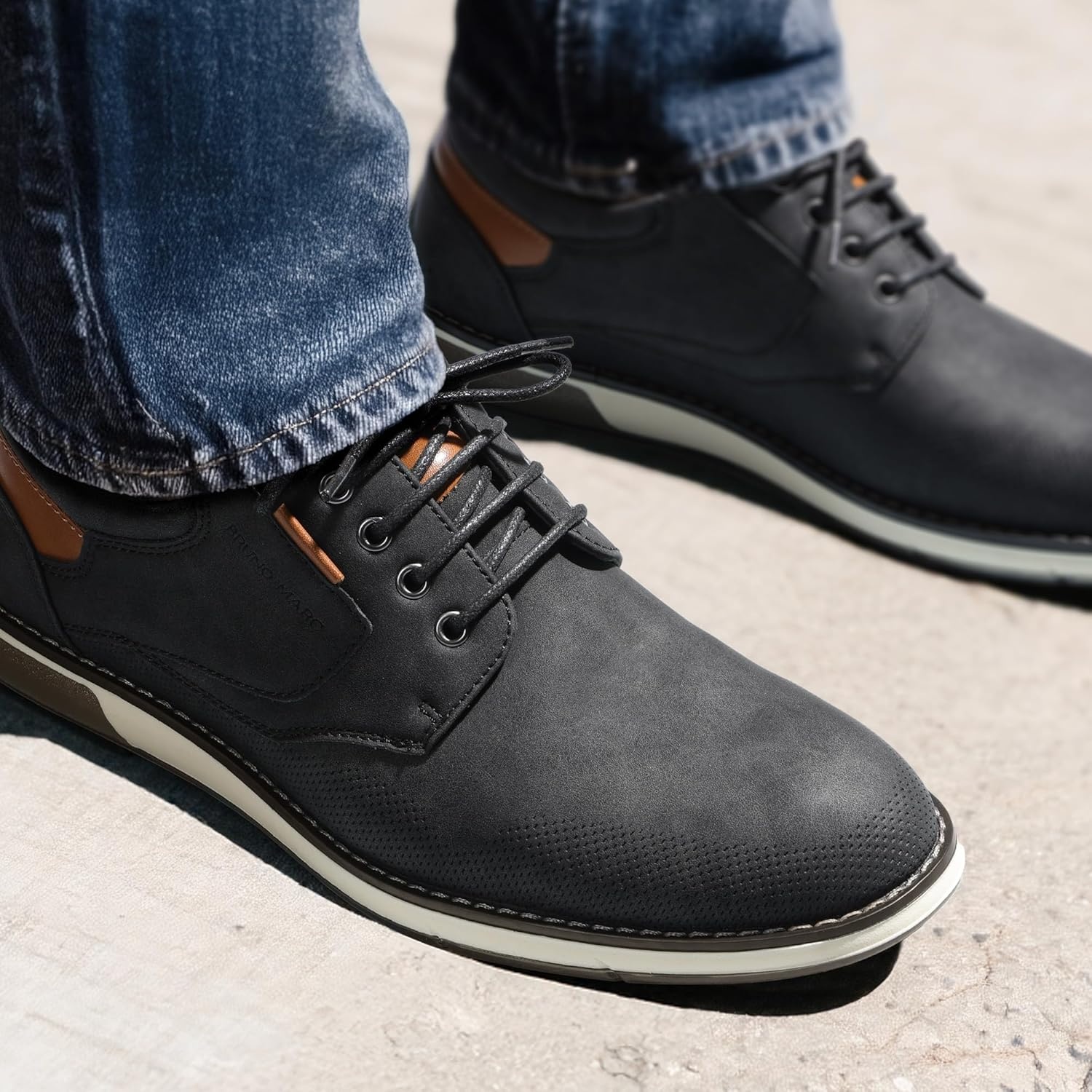image:imageBruno Marc Mens Casual Dress Oxfords Shoes Business Formal Derby SneakersBlackwaxy