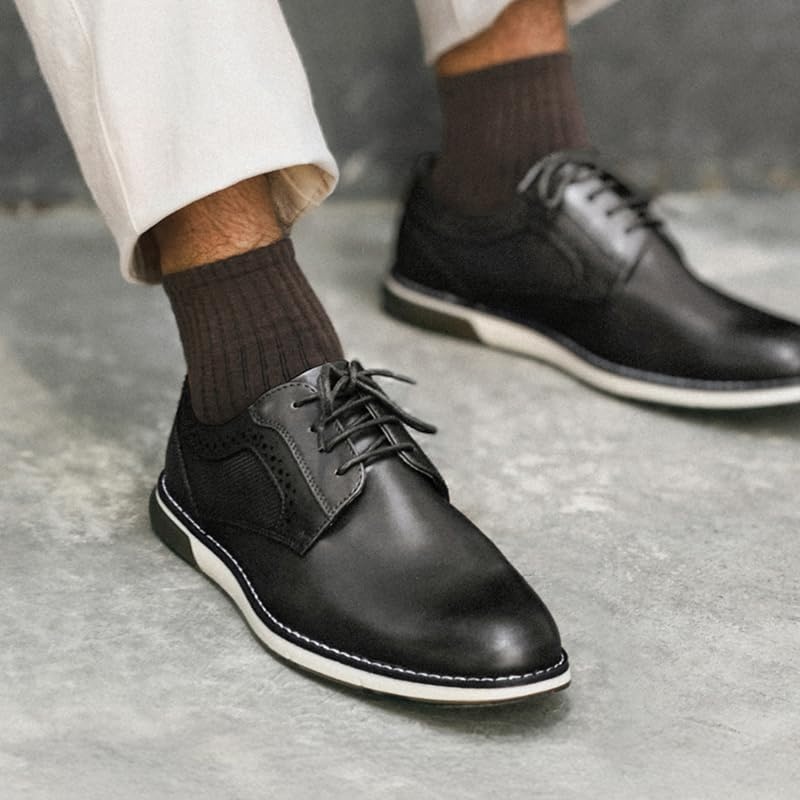 image:imageBruno Marc Mens Casual Dress Sneaker Shoes Business Formal Derby Plain Toe Oxfords Crossflex GentEdgeBlack