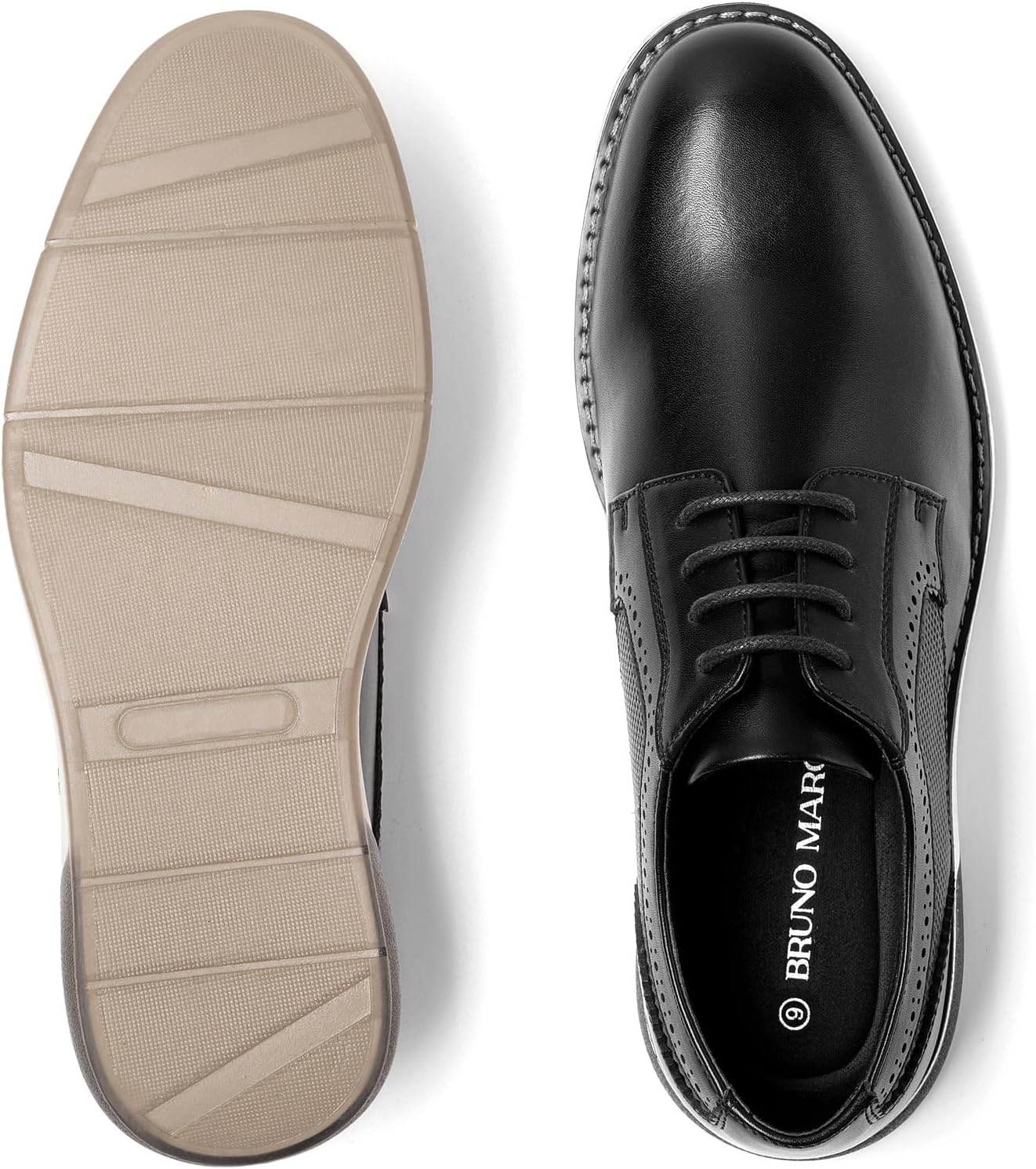 image:imageBruno Marc Mens Casual Dress Sneaker Shoes Business Formal Derby Plain Toe Oxfords Crossflex GentEdgeBlack