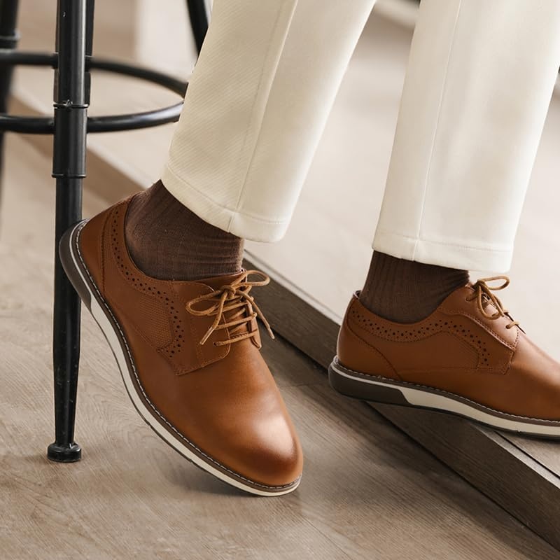 image:imageBruno Marc Mens Casual Dress Sneaker Shoes Business Formal Derby Plain Toe Oxfords Crossflex GentEdgeBrown