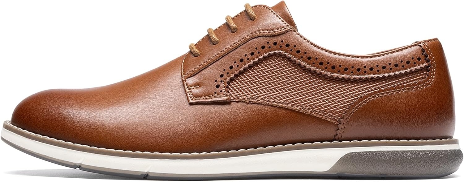 image:imageBruno Marc Mens Casual Dress Sneaker Shoes Business Formal Derby Plain Toe Oxfords Crossflex GentEdgeBrown