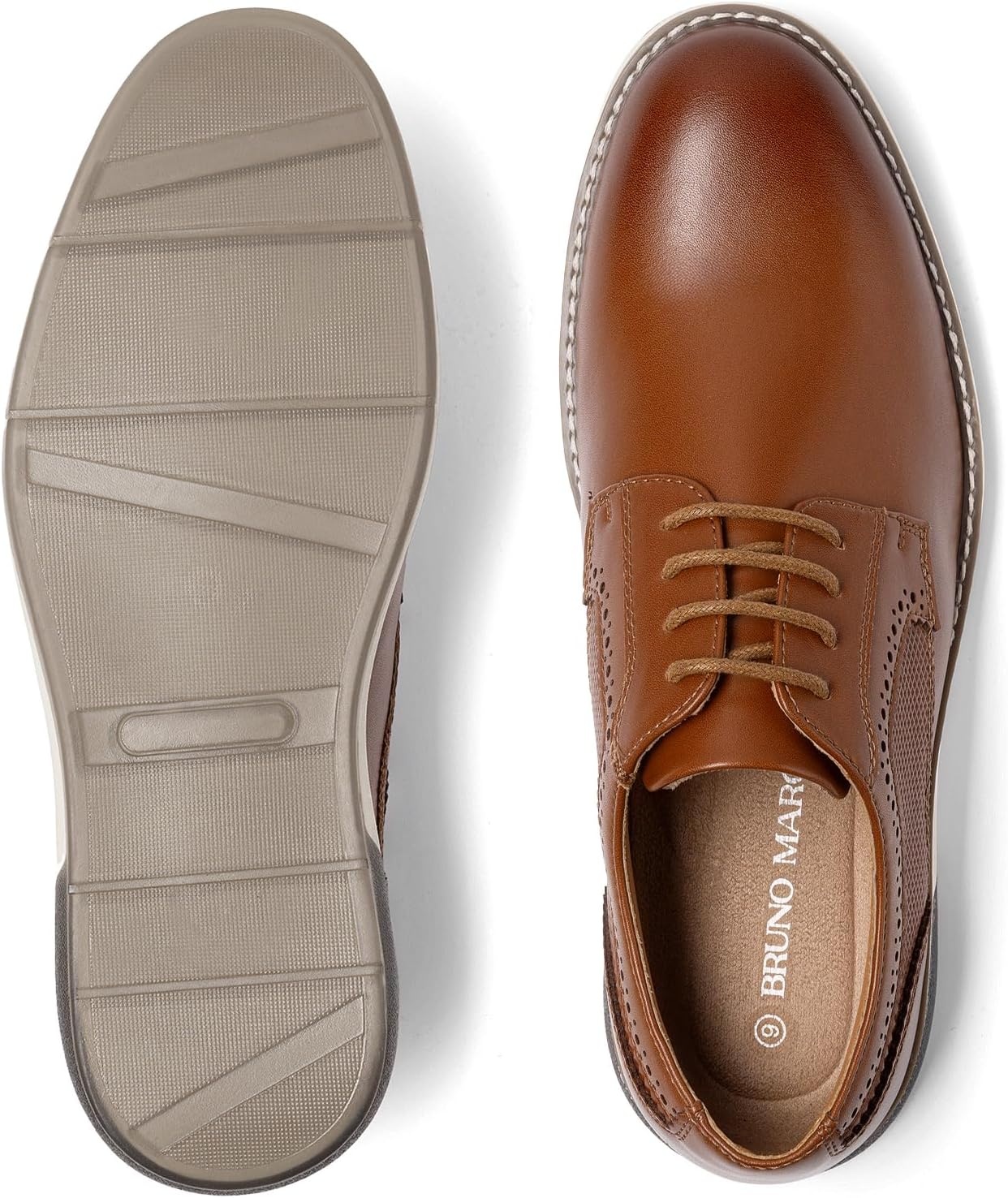 image:imageBruno Marc Mens Casual Dress Sneaker Shoes Business Formal Derby Plain Toe Oxfords Crossflex GentEdgeBrown