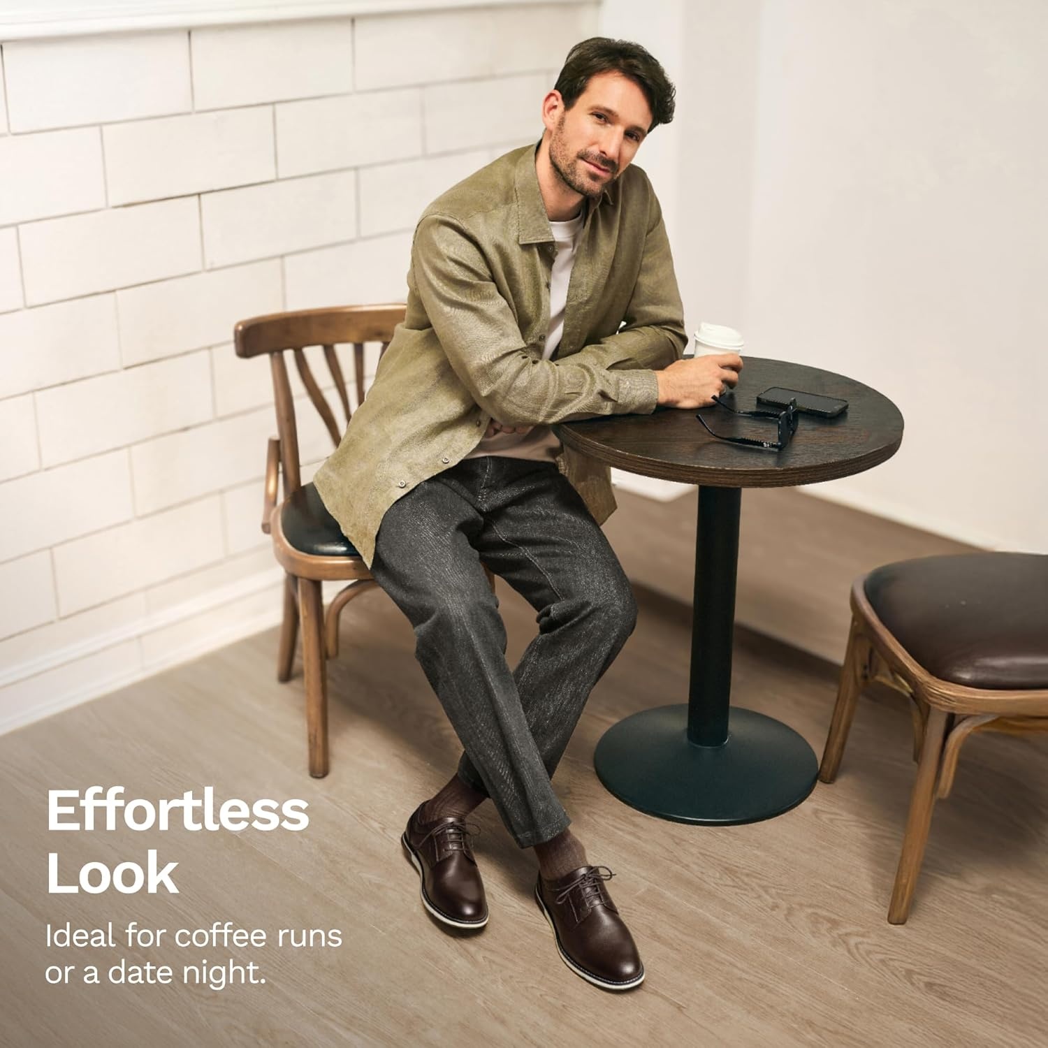 image:imageBruno Marc Mens Casual Dress Sneaker Shoes Business Formal Derby Plain Toe Oxfords Crossflex GentEdgeDark Brown