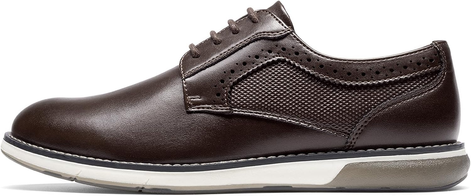 image:imageBruno Marc Mens Casual Dress Sneaker Shoes Business Formal Derby Plain Toe Oxfords Crossflex GentEdgeDark Brown