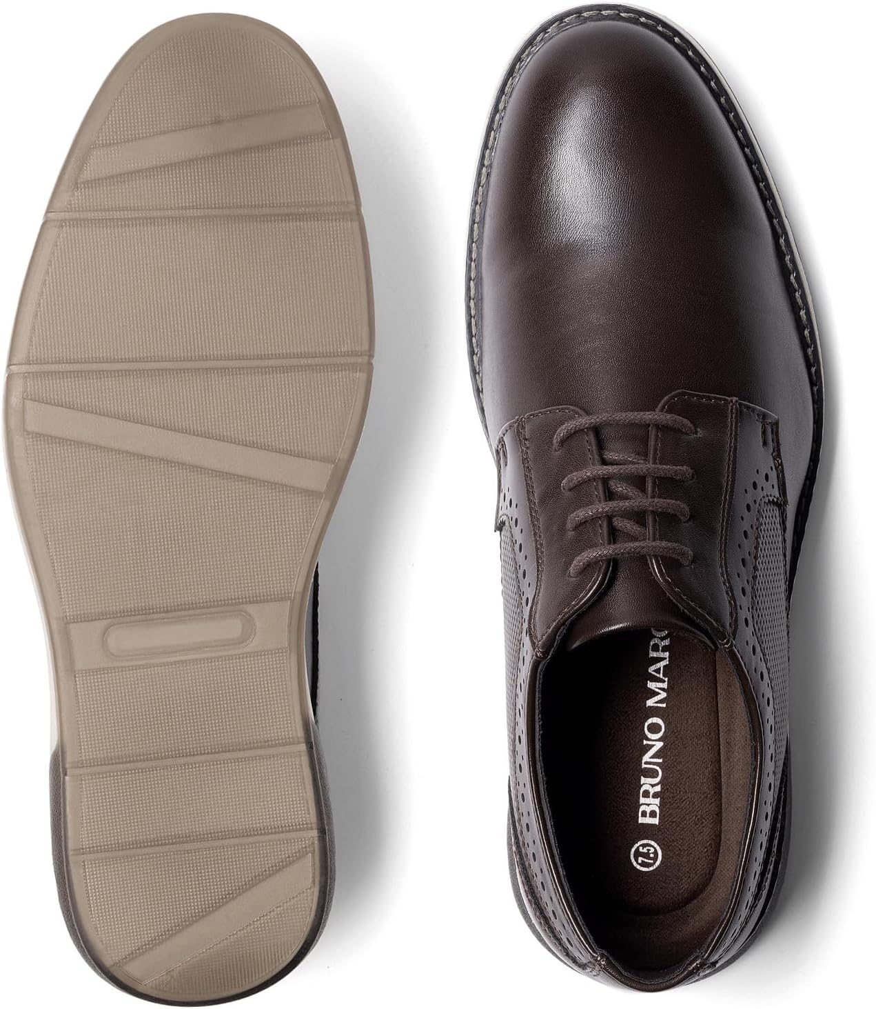 image:imageBruno Marc Mens Casual Dress Sneaker Shoes Business Formal Derby Plain Toe Oxfords Crossflex GentEdgeDark Brown