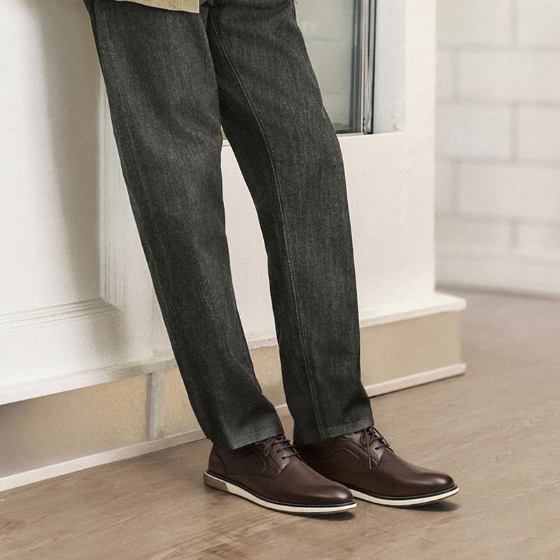 image:imageBruno Marc Mens Casual Dress Sneaker Shoes Business Formal Derby Plain Toe Oxfords Crossflex GentEdgeDark Brown