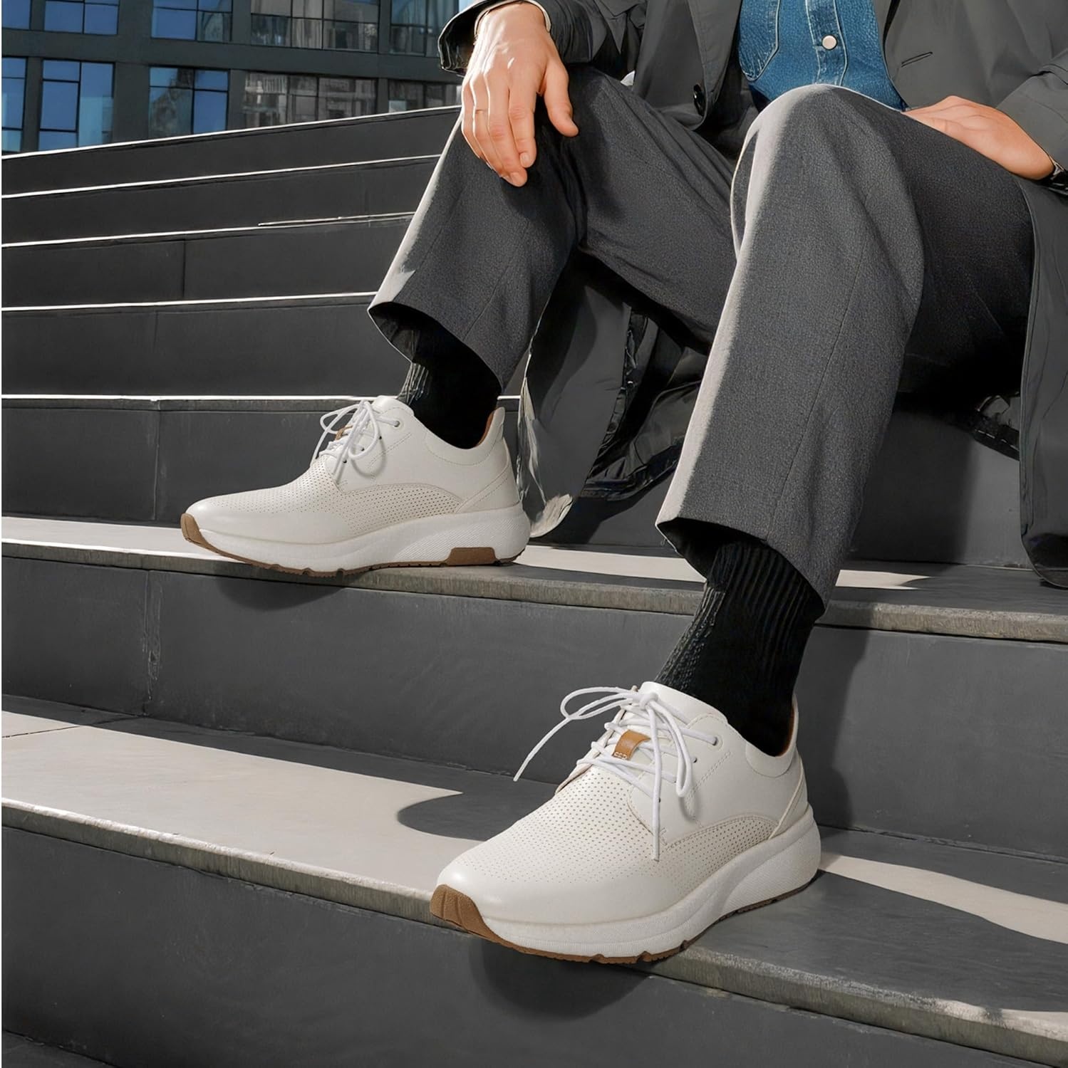 image:imageBruno Marc Mens Casual Dress Sneakers Shoes AllDay Comfort Cushioning Walking Breathable Lightweight Oxfords MaxFlex ActiveMetroWhite