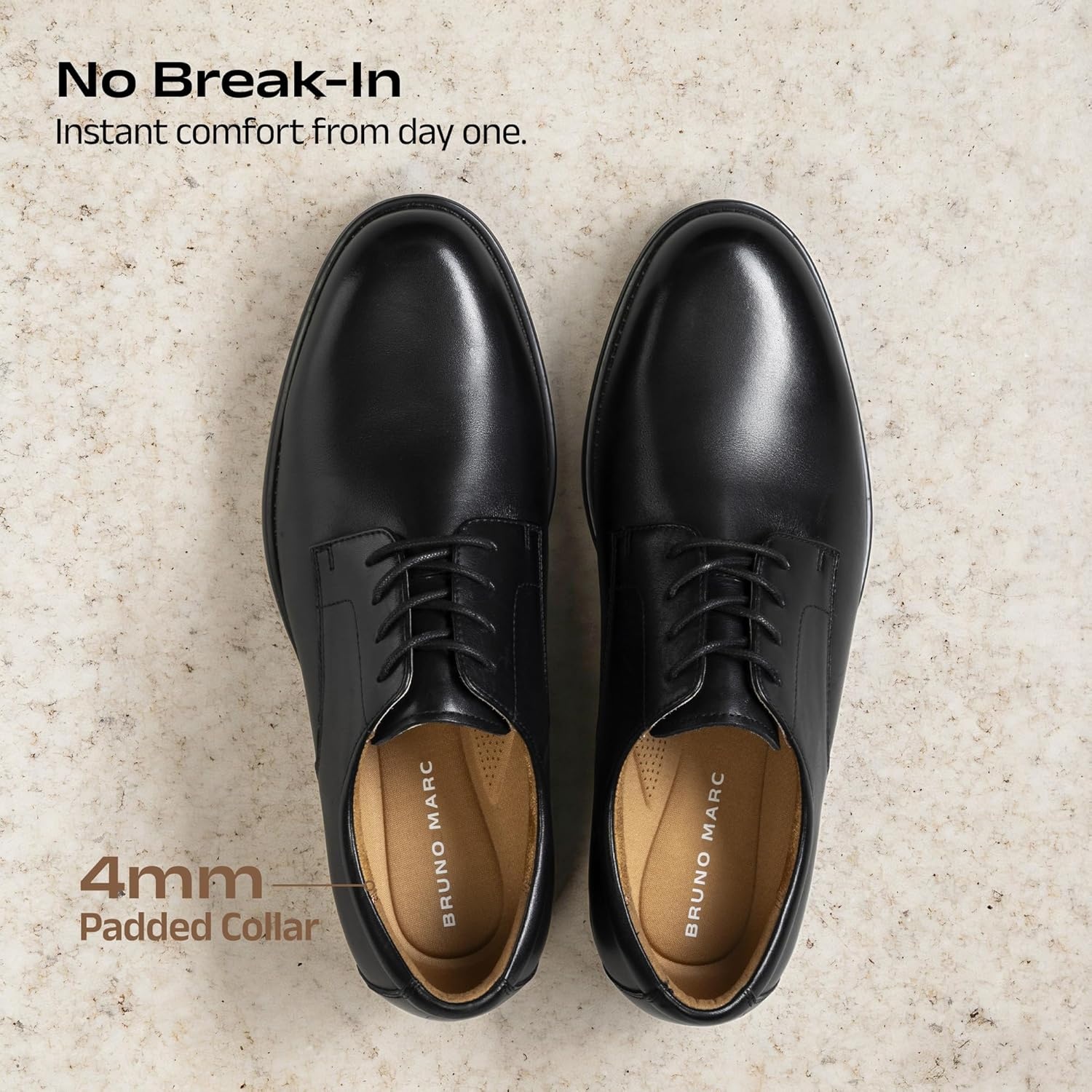 image:imageBruno Marc Mens Classic Leather Dress Shoes Comfort Oxfords Business Formal Lace Up ShoesBlack