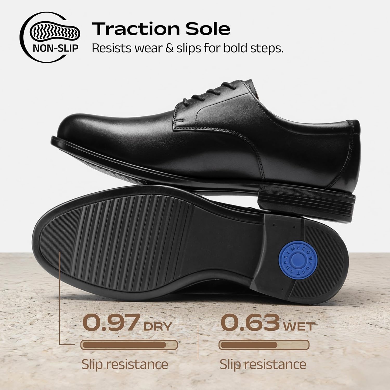 image:imageBruno Marc Mens Classic Leather Dress Shoes Comfort Oxfords Business Formal Lace Up ShoesBlack