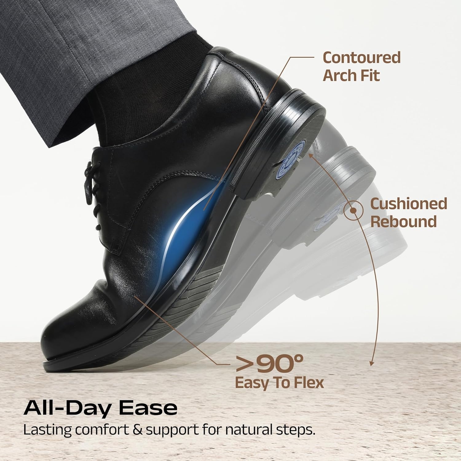 image:imageBruno Marc Mens Classic Leather Dress Shoes Comfort Oxfords Business Formal Lace Up ShoesBlack