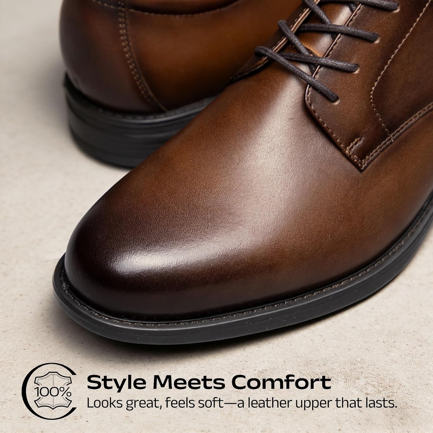 image:imageBruno Marc Mens Classic Leather Dress Shoes Comfort Oxfords Business Formal Lace Up ShoesBrown