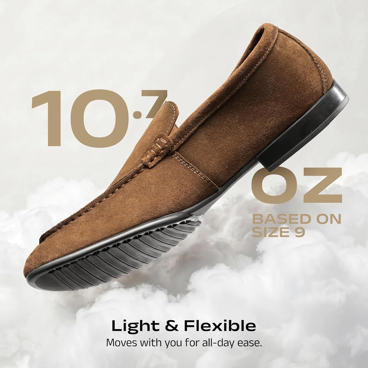 image:imageBruno Marc Mens Classic Loafers Leather Suede Dress Shoes Comfort Lightweight Slipon Shoes1brown