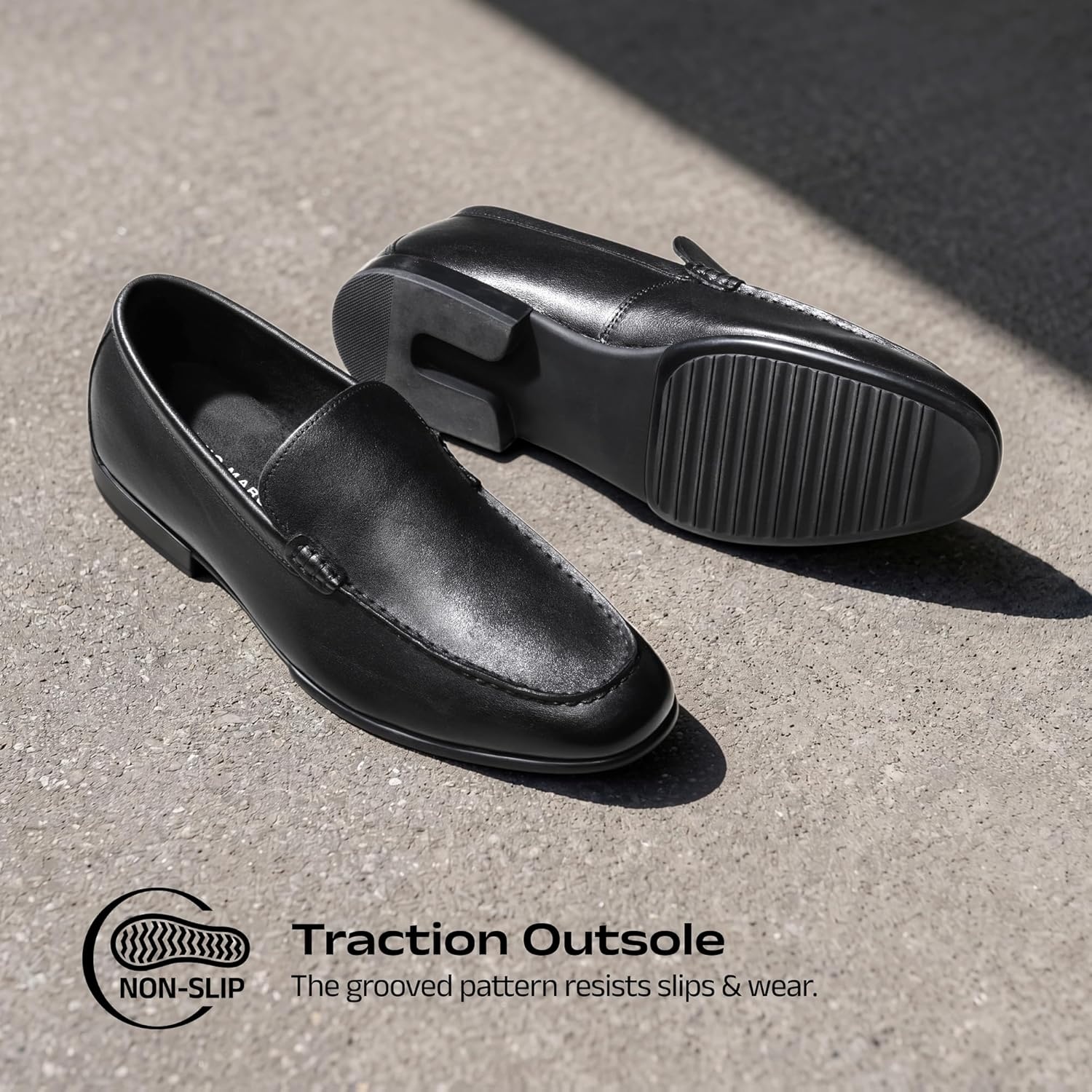 image:imageBruno Marc Mens Classic Loafers Leather Suede Dress Shoes Comfort Lightweight Slipon ShoesBlack