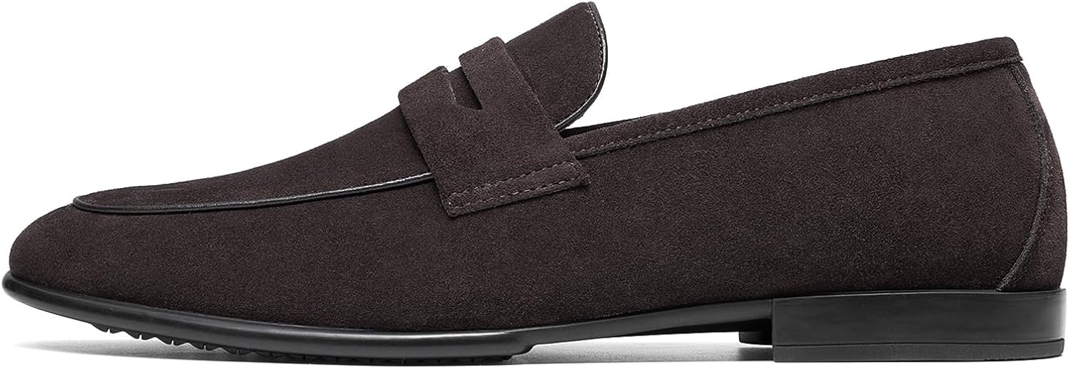 image:imageBruno Marc Mens Classic Penny Loafers Leather Suede Dress Shoes Comfort Lightweight Slipon Shoe Solace ReserveCoffee