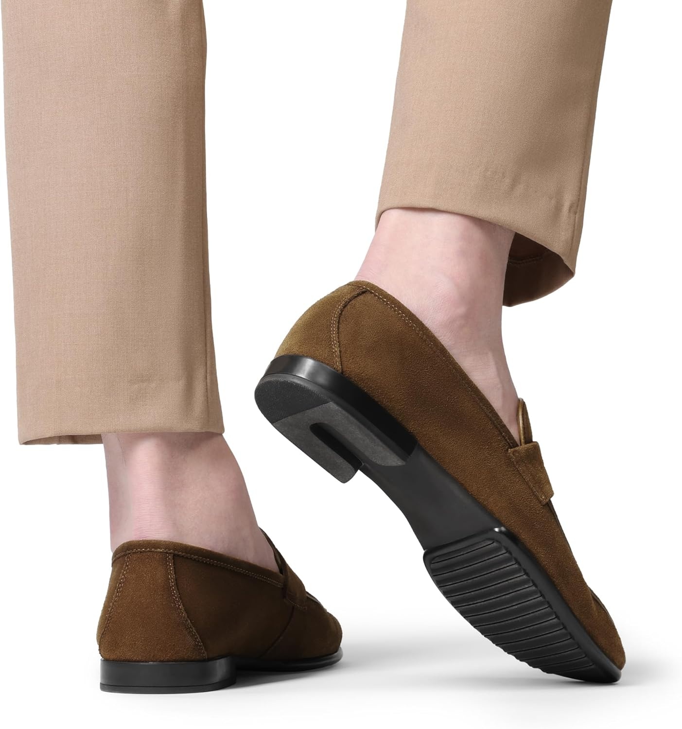 image:imageBruno Marc Mens Classic Penny Loafers Leather Suede Dress Shoes Comfort Lightweight Slipon Shoe Solace ReserveTan