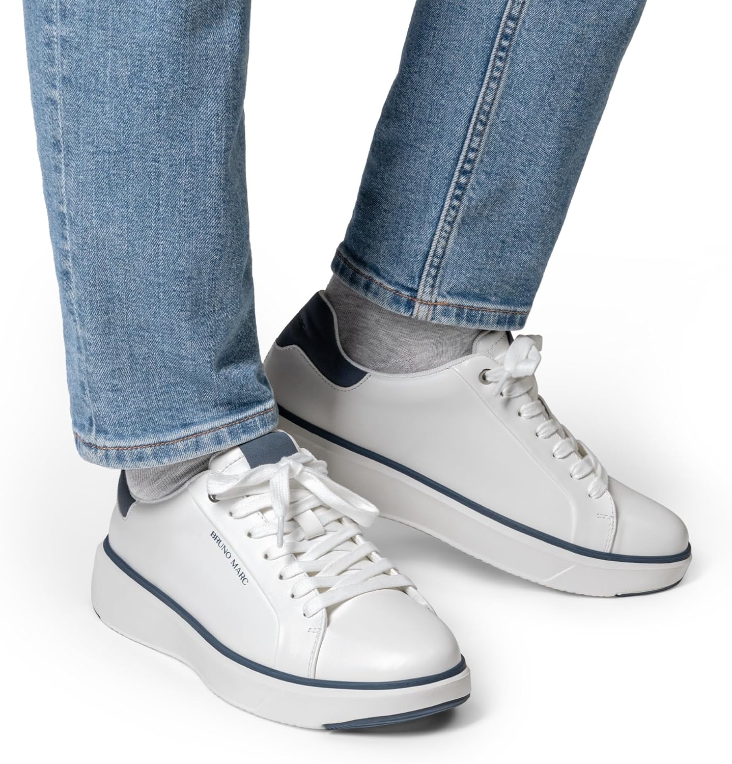 image:imageBruno Marc Mens Dress Fashion Sneakers Casual ShoesWhiteBlue