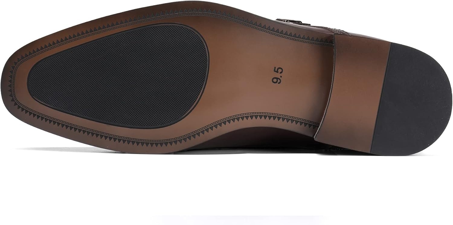 image:imageBruno Marc Mens Dress Loafer Shoes Monk Strap Slip On LoafersBrown