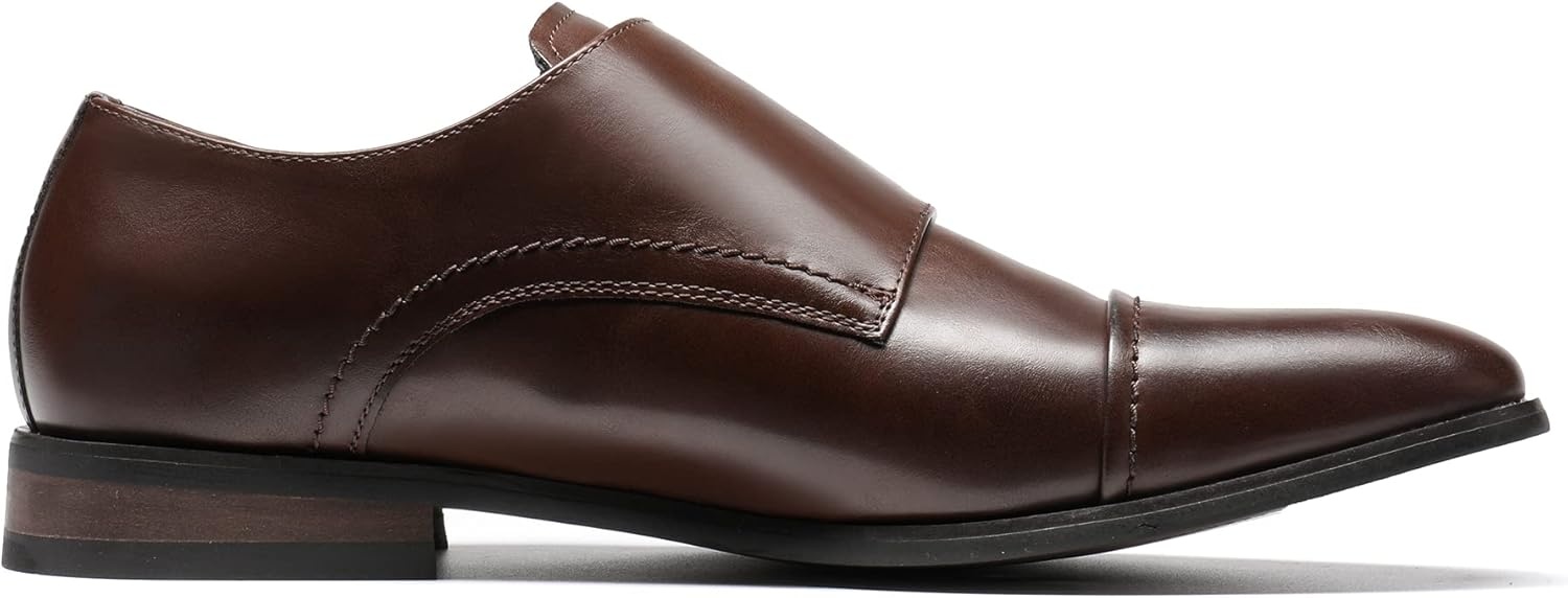 image:imageBruno Marc Mens Dress Loafer Shoes Monk Strap Slip On LoafersBrown