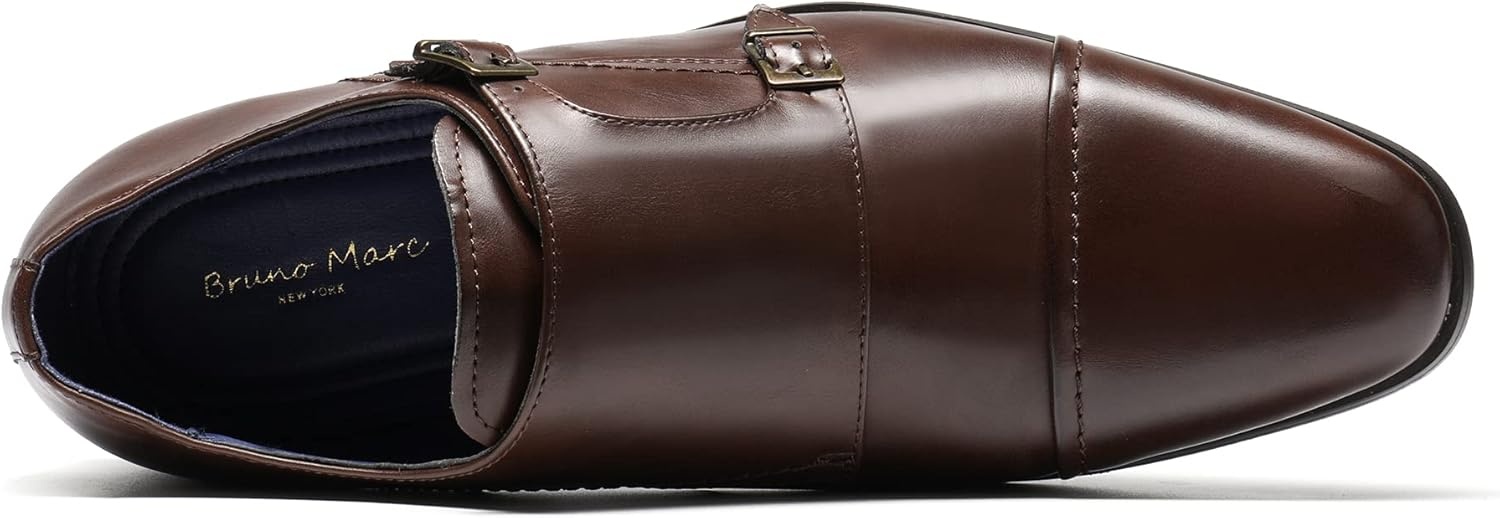 image:imageBruno Marc Mens Dress Loafer Shoes Monk Strap Slip On LoafersBrown