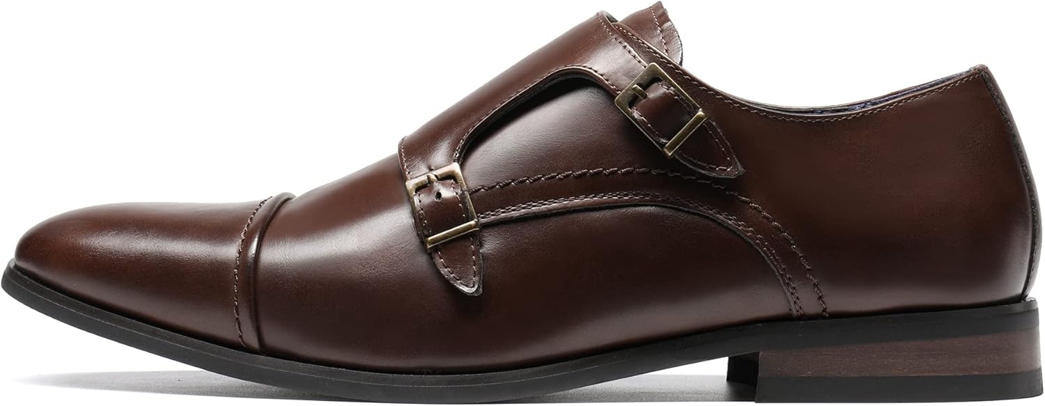 image:imageBruno Marc Mens Dress Loafer Shoes Monk Strap Slip On LoafersBrown