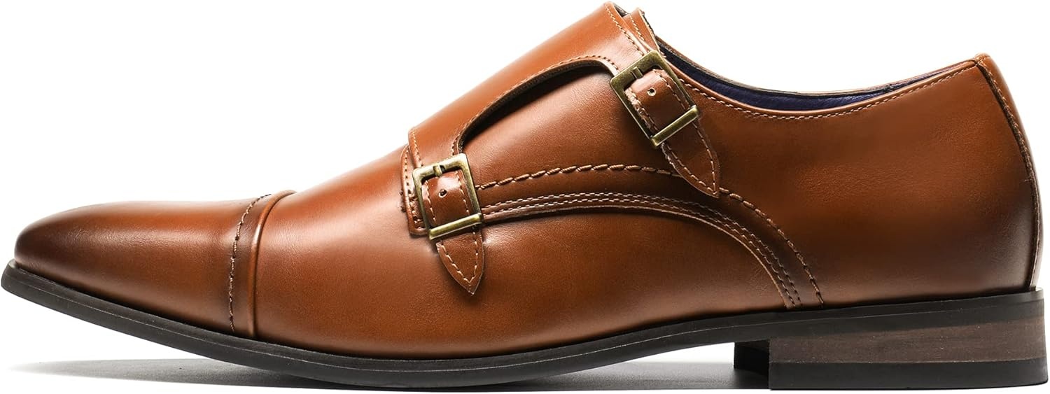 image:imageBruno Marc Mens Dress Loafer Shoes Monk Strap Slip On LoafersCamel