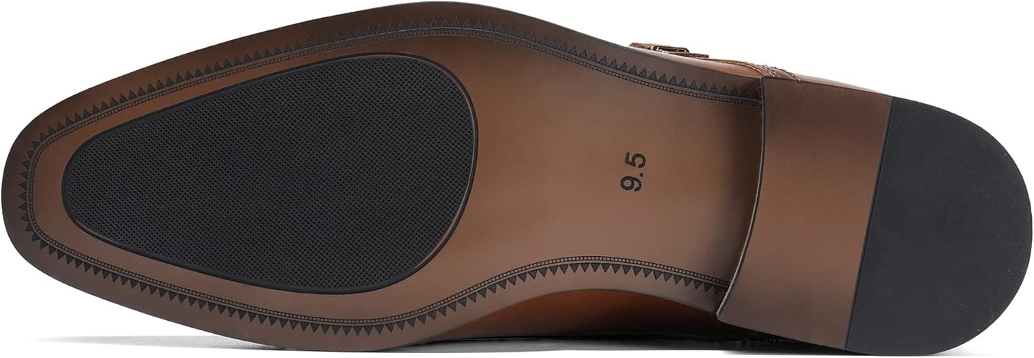 image:imageBruno Marc Mens Dress Loafer Shoes Monk Strap Slip On LoafersCamel