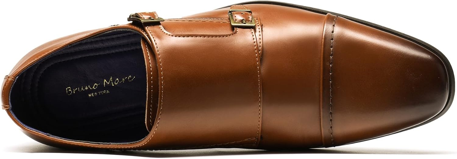 image:imageBruno Marc Mens Dress Loafer Shoes Monk Strap Slip On LoafersCamel