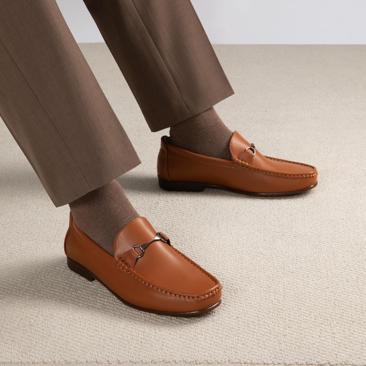 image:imageBruno Marc Mens Dress Loafers Slip On Casual Driving LoaferTan