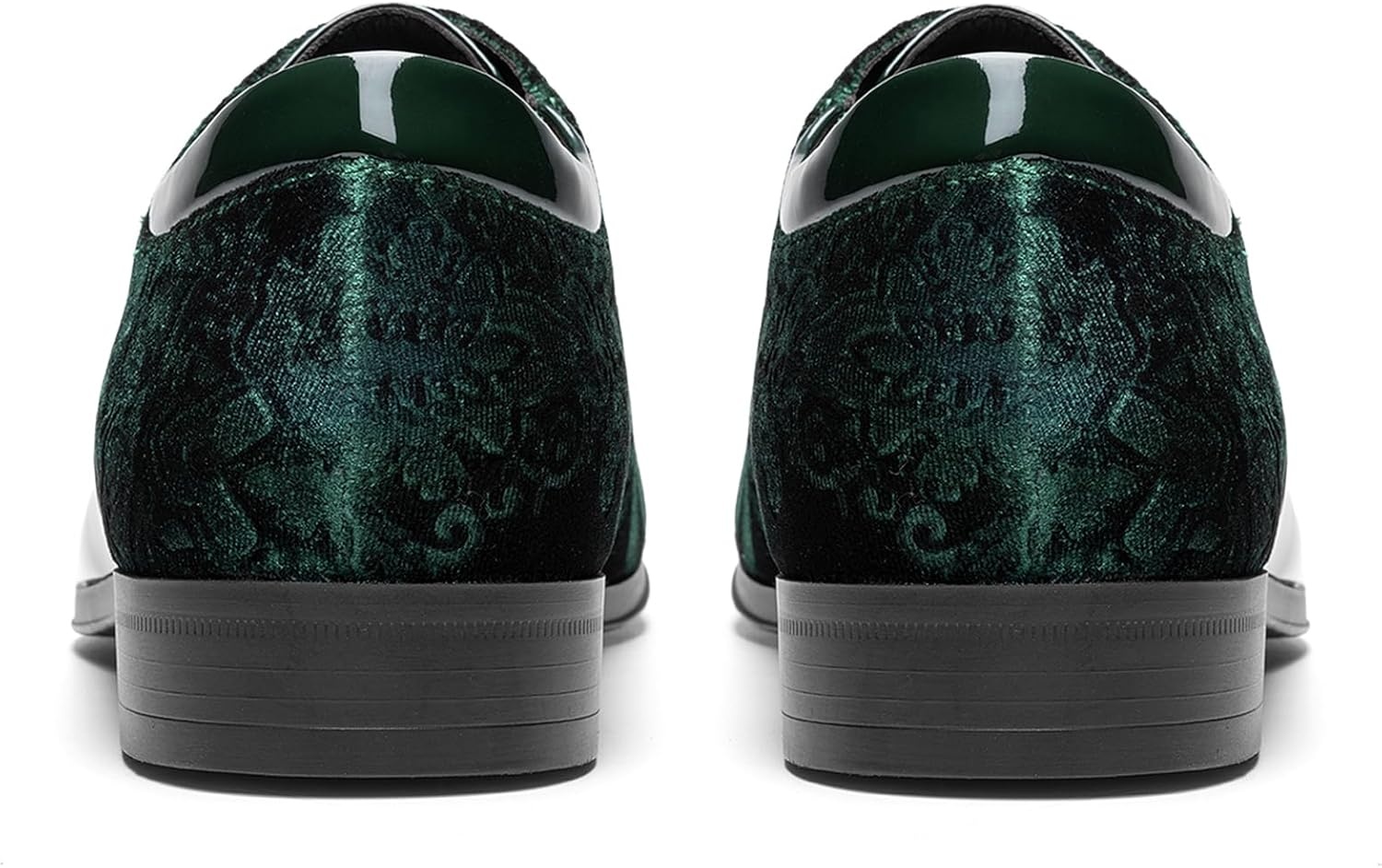 image:imageBruno Marc Mens Dress Tuxedo Shoes Classic Patent Velvet Laceup Formal Caden OxfordDark Green