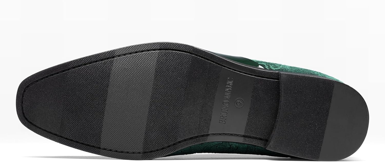 image:imageBruno Marc Mens Dress Tuxedo Shoes Classic Patent Velvet Laceup Formal Caden OxfordDark Green