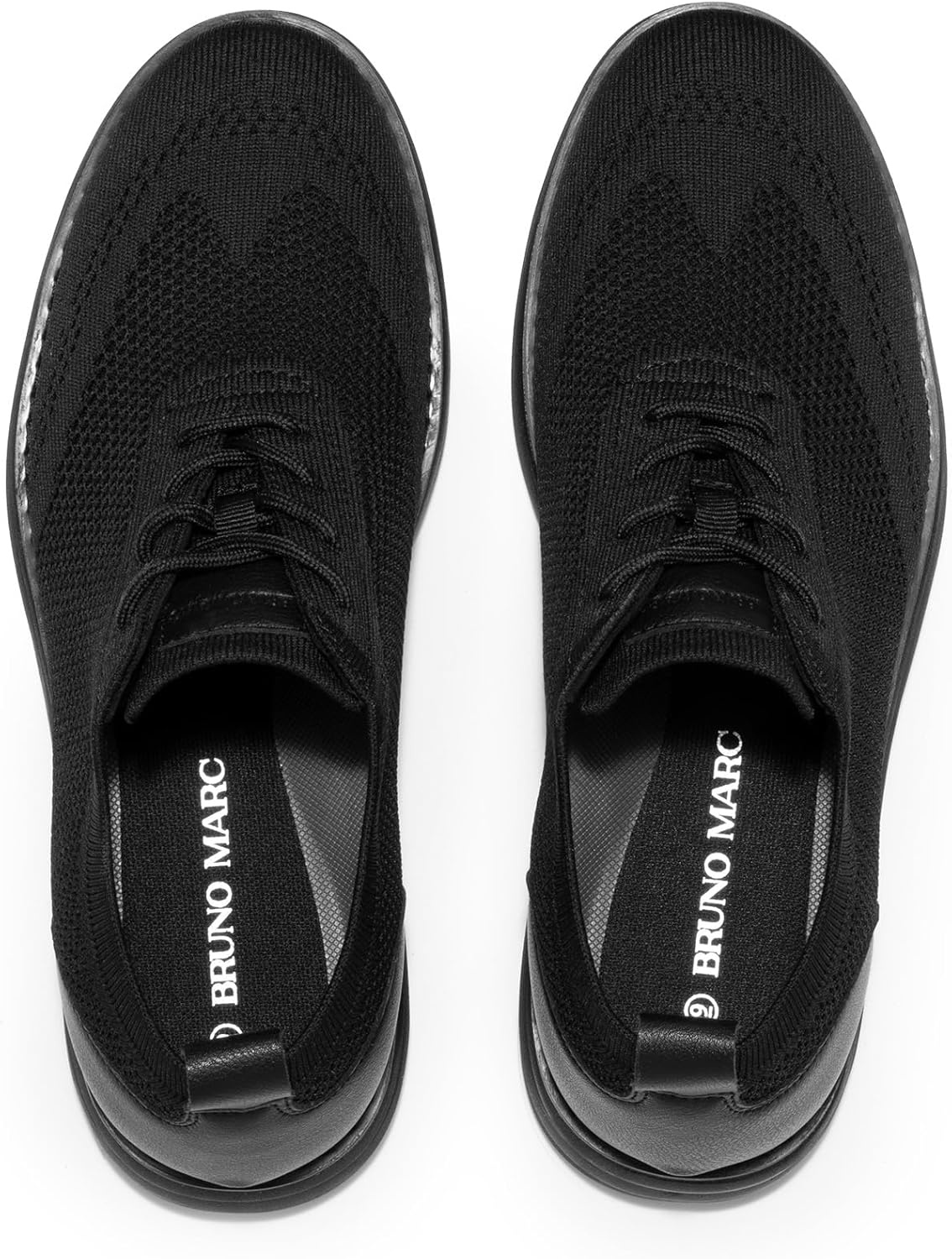 image:imageBruno Marc Mens Grand02 KnitFlex Lightweight Walking ShoesBlack Monochrome