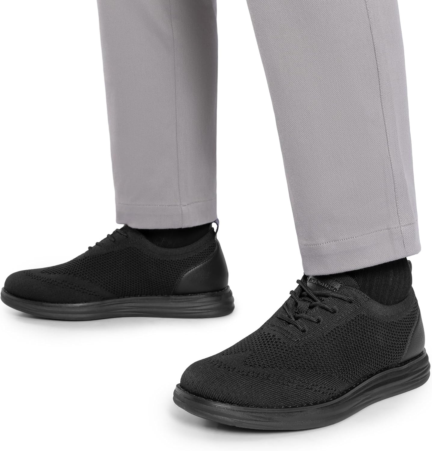 image:imageBruno Marc Mens Grand02 KnitFlex Lightweight Walking ShoesBlack Monochrome
