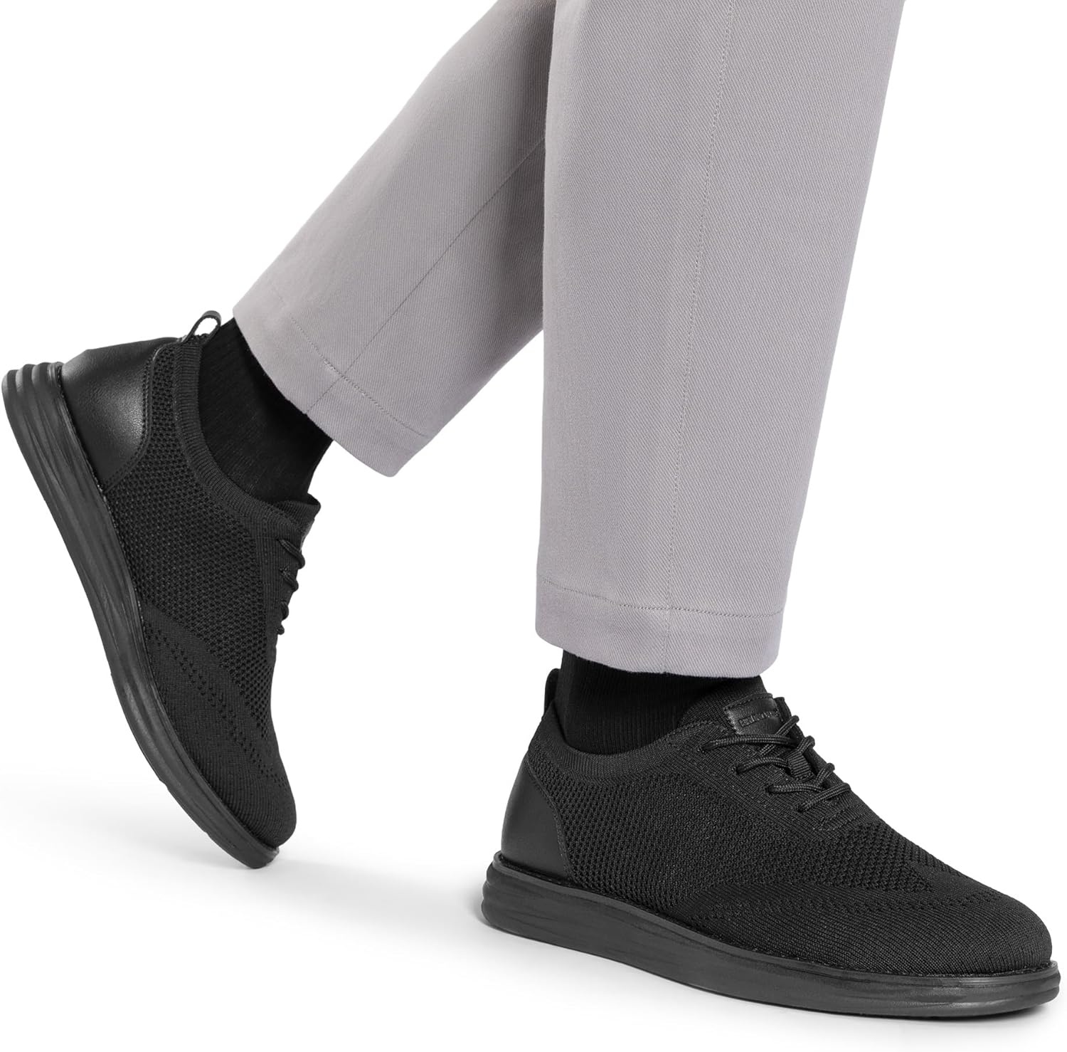 image:imageBruno Marc Mens Grand02 KnitFlex Lightweight Walking ShoesBlack Monochrome
