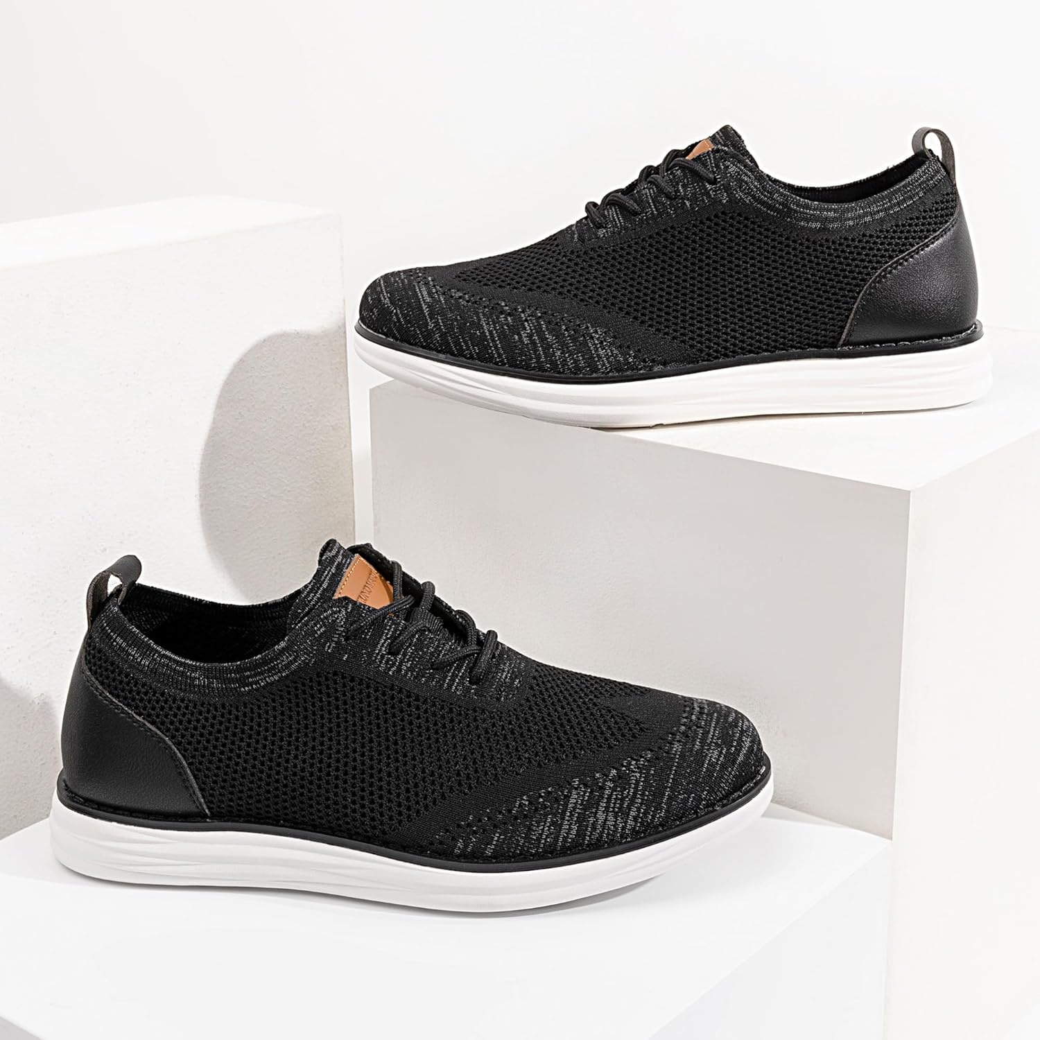 image:imageBruno Marc Mens Grand02 KnitFlex Lightweight Walking ShoesBlackGrey