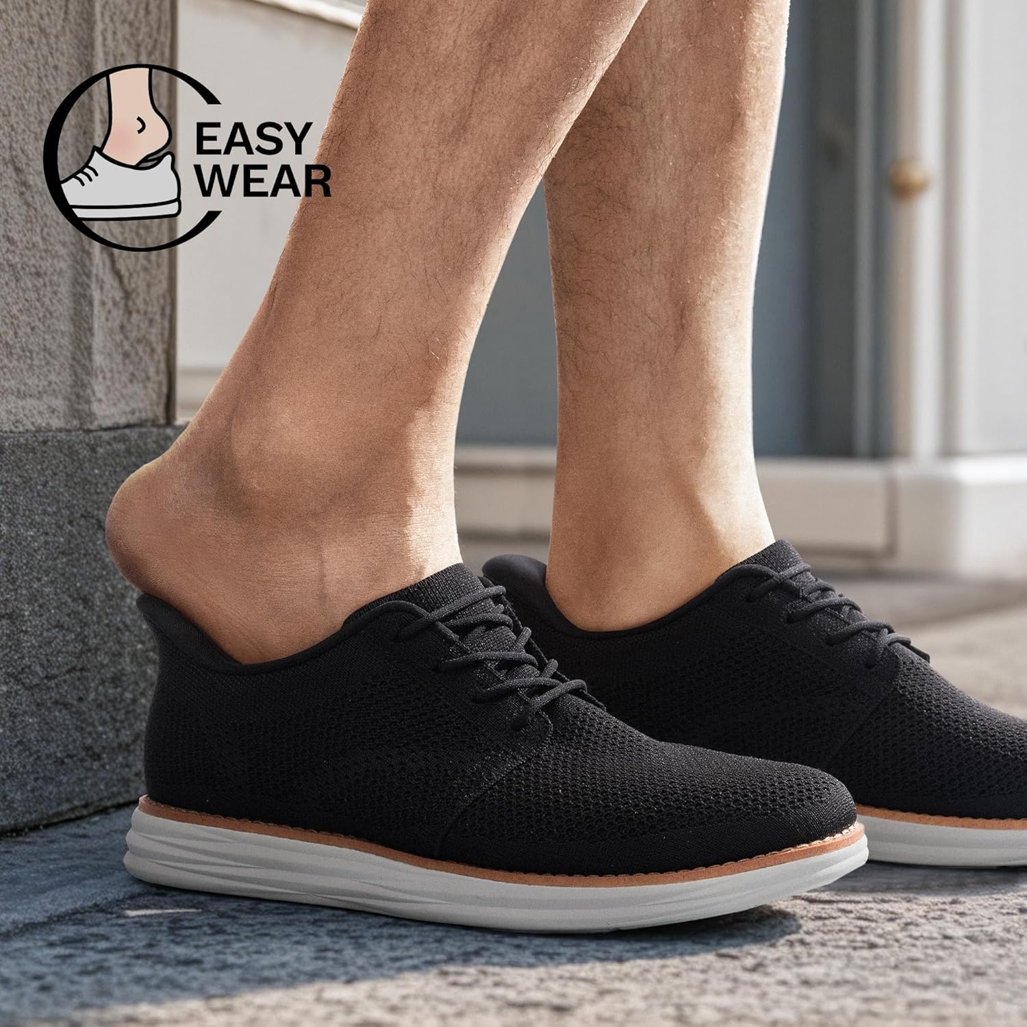 image:imageBruno Marc Mens Hands Free Slip On Casual Dress Shoes Mesh Sneakers Breathable Lightweight Comfortable Walking ShoesBlack