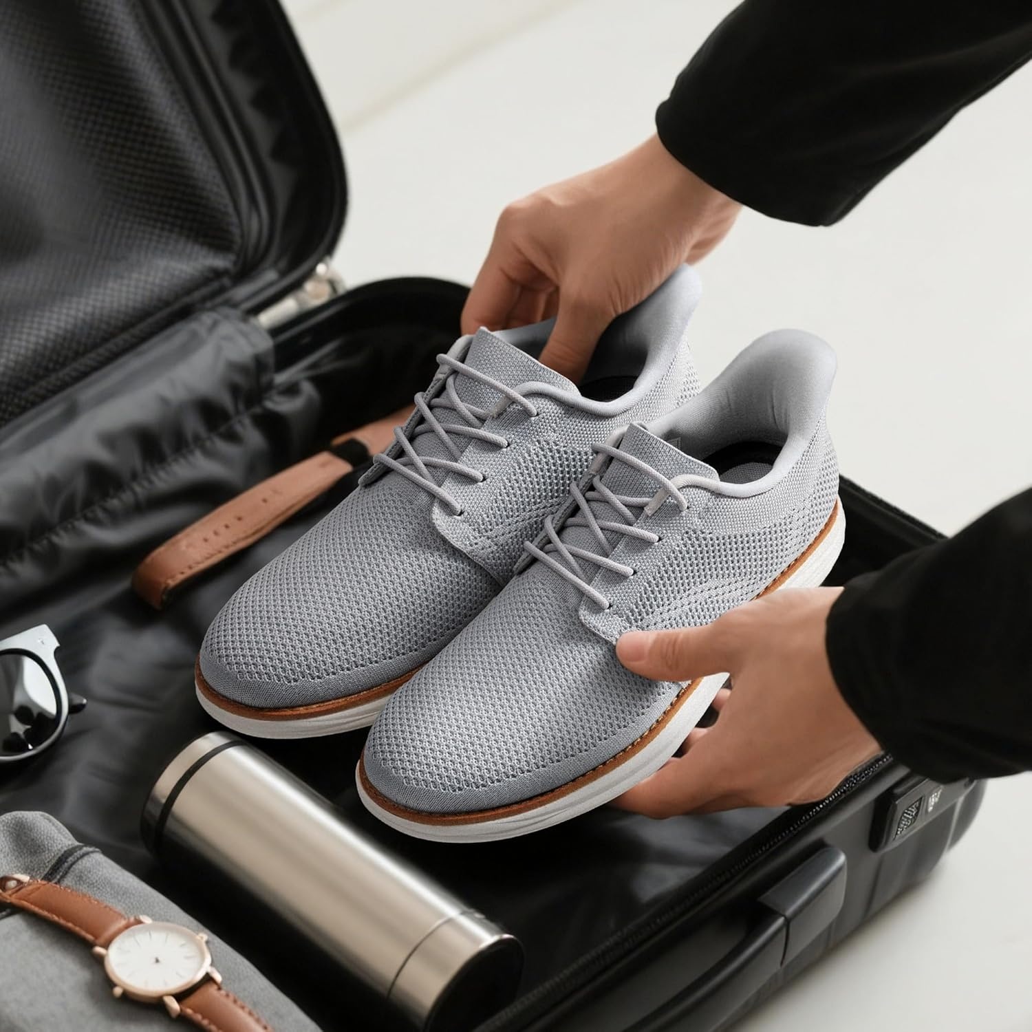 image:imageBruno Marc Mens Hands Free Slip On Casual Dress Shoes Mesh Sneakers Breathable Lightweight Comfortable Walking ShoesGrey