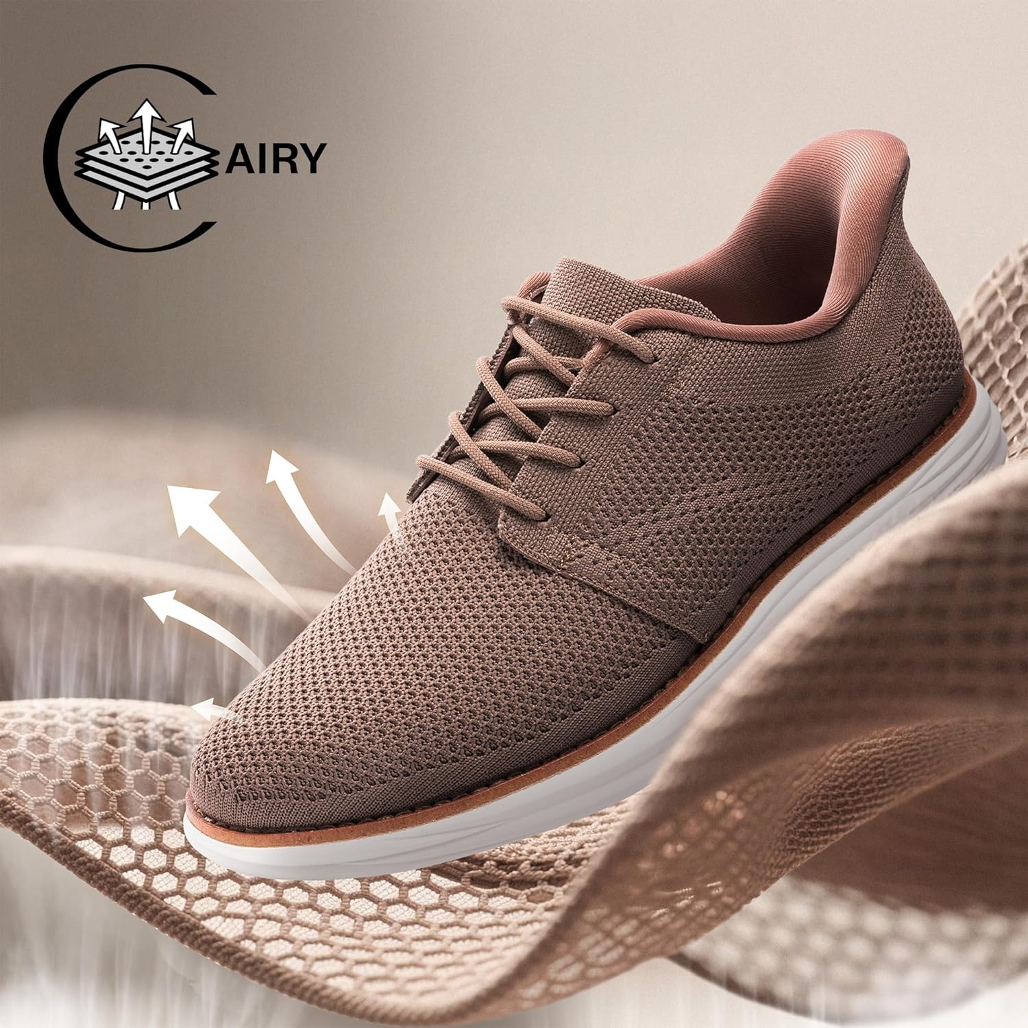 image:imageBruno Marc Mens Hands Free Slip On Casual Dress Shoes Mesh Sneakers Breathable Lightweight Comfortable Walking ShoesLight Brown