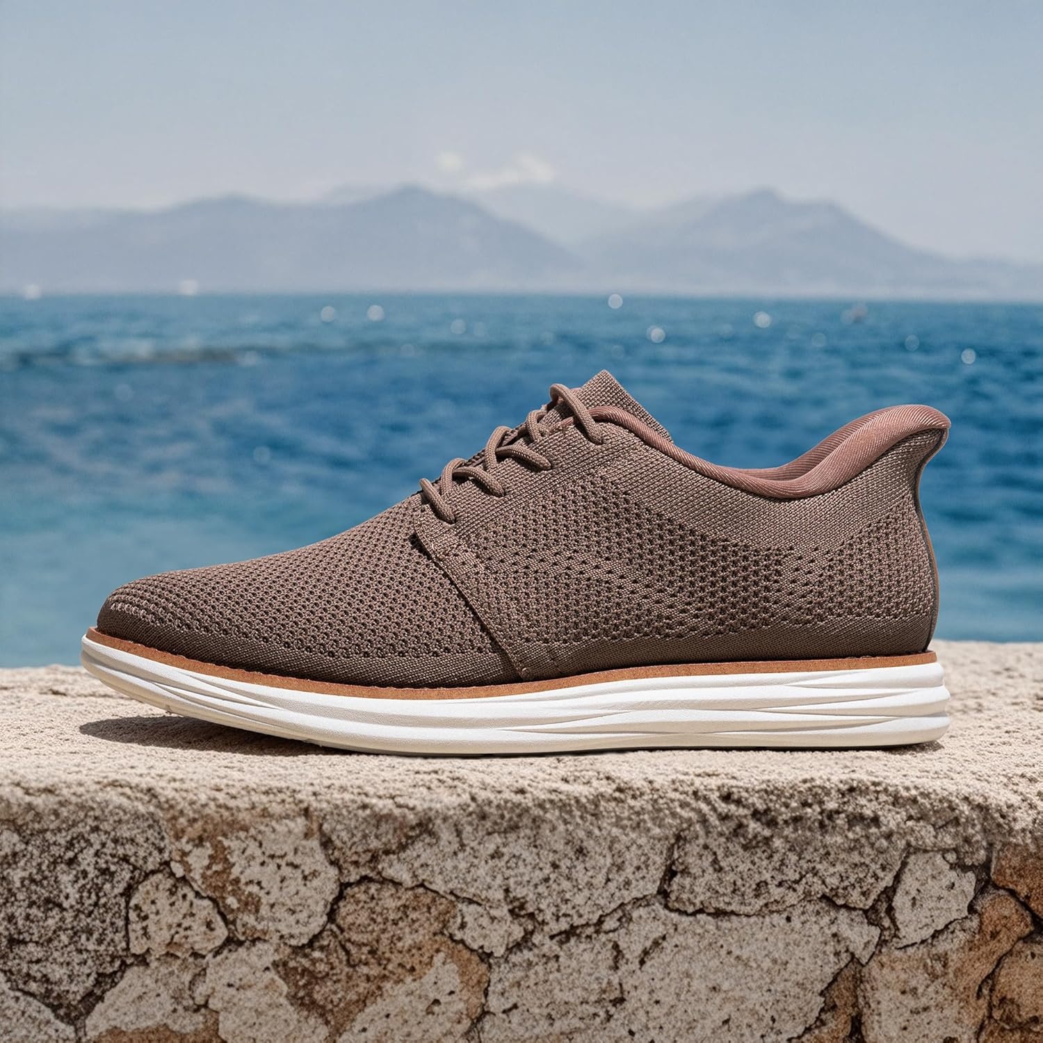 image:imageBruno Marc Mens Hands Free Slip On Casual Dress Shoes Mesh Sneakers Breathable Lightweight Comfortable Walking ShoesLight Brown