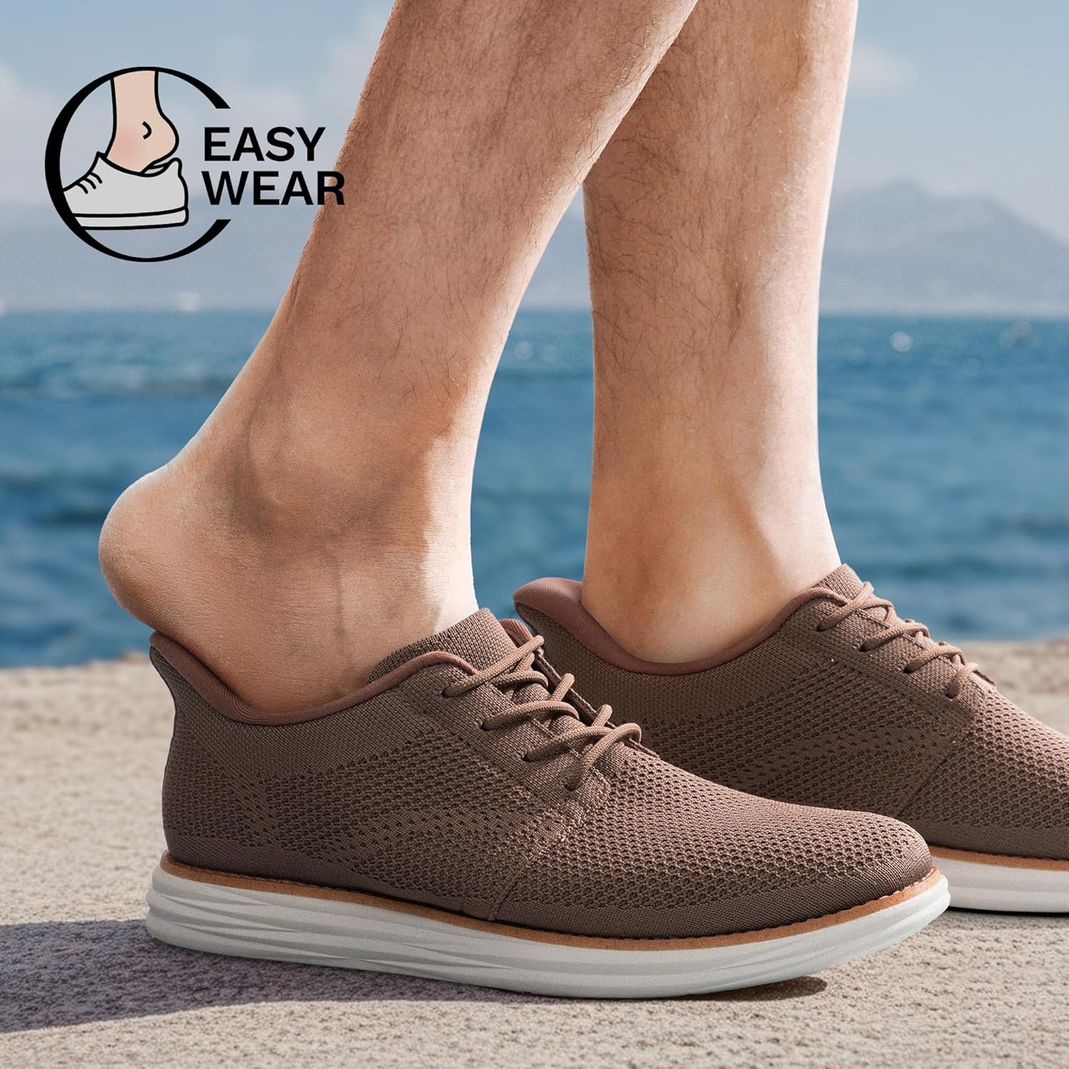 image:imageBruno Marc Mens Hands Free Slip On Casual Dress Shoes Mesh Sneakers Breathable Lightweight Comfortable Walking ShoesLight Brown