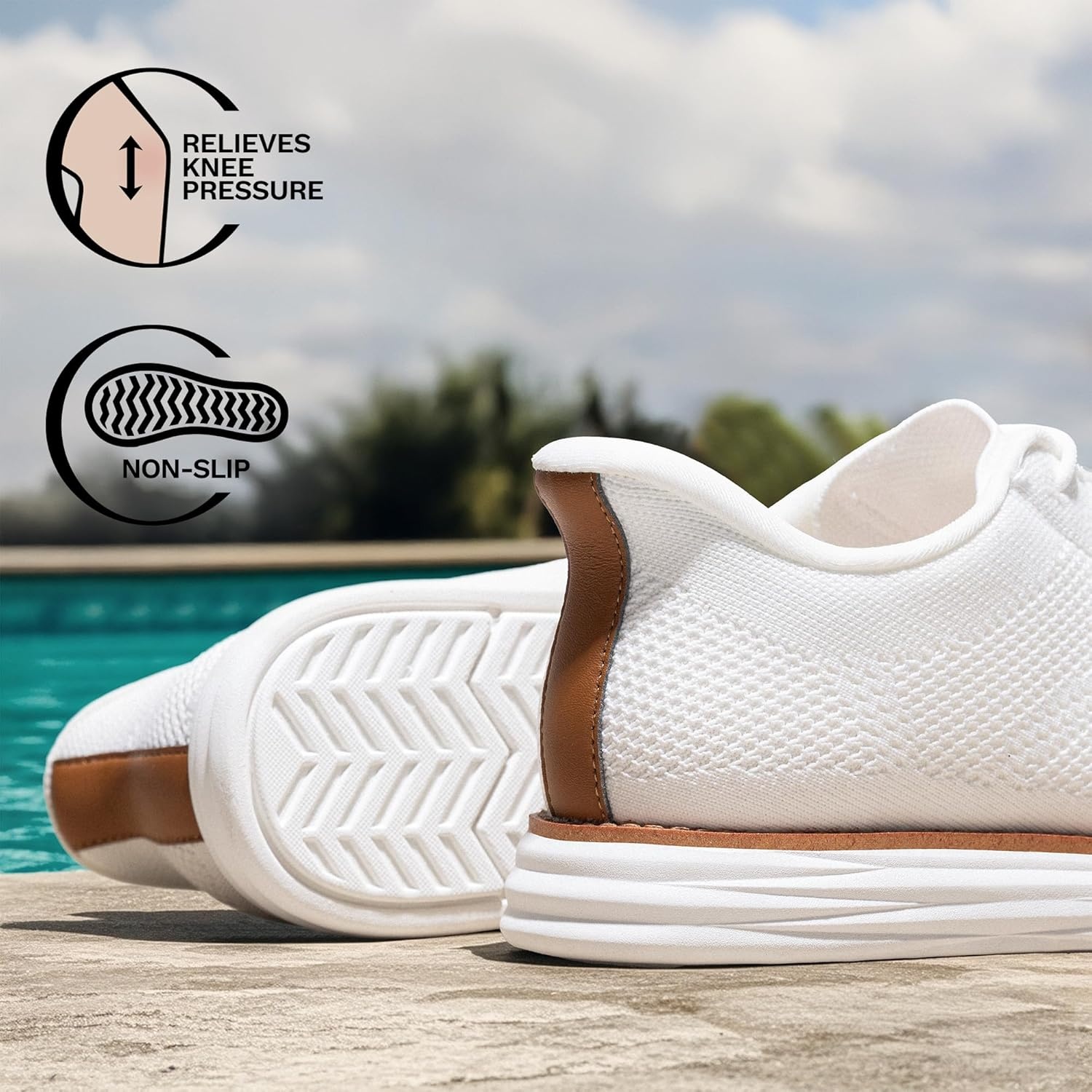 image:imageBruno Marc Mens Hands Free Slip On Casual Dress Shoes Mesh Sneakers Breathable Lightweight Comfortable Walking ShoesWhite