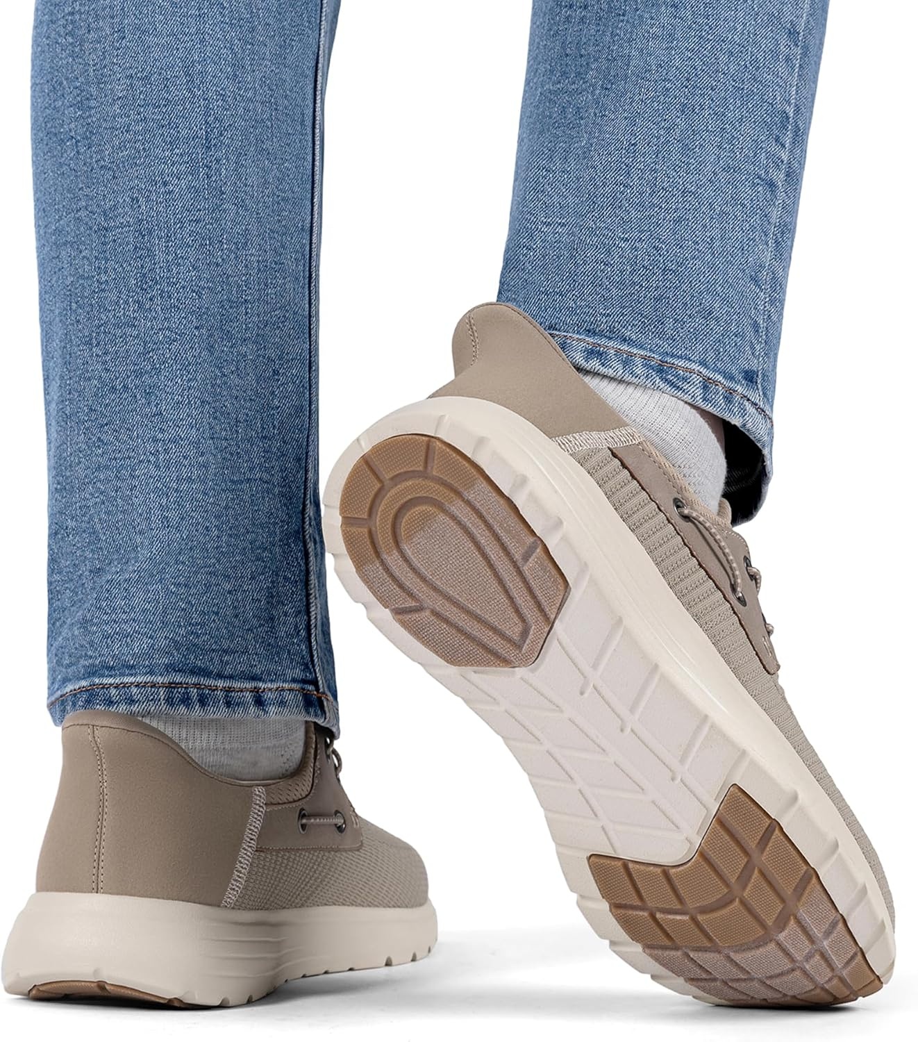 image:imageBruno Marc Mens Hands Free Slipon Loafers Casual Breathable SneakerKhaki