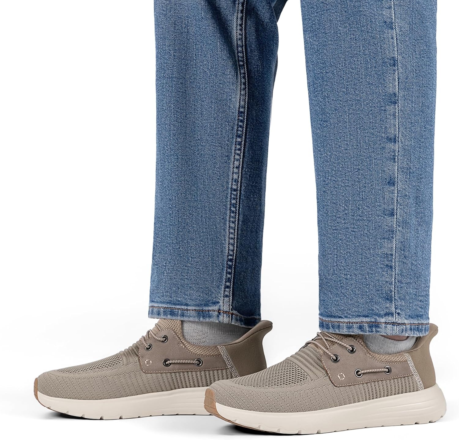 image:imageBruno Marc Mens Hands Free Slipon Loafers Casual Breathable SneakerKhaki