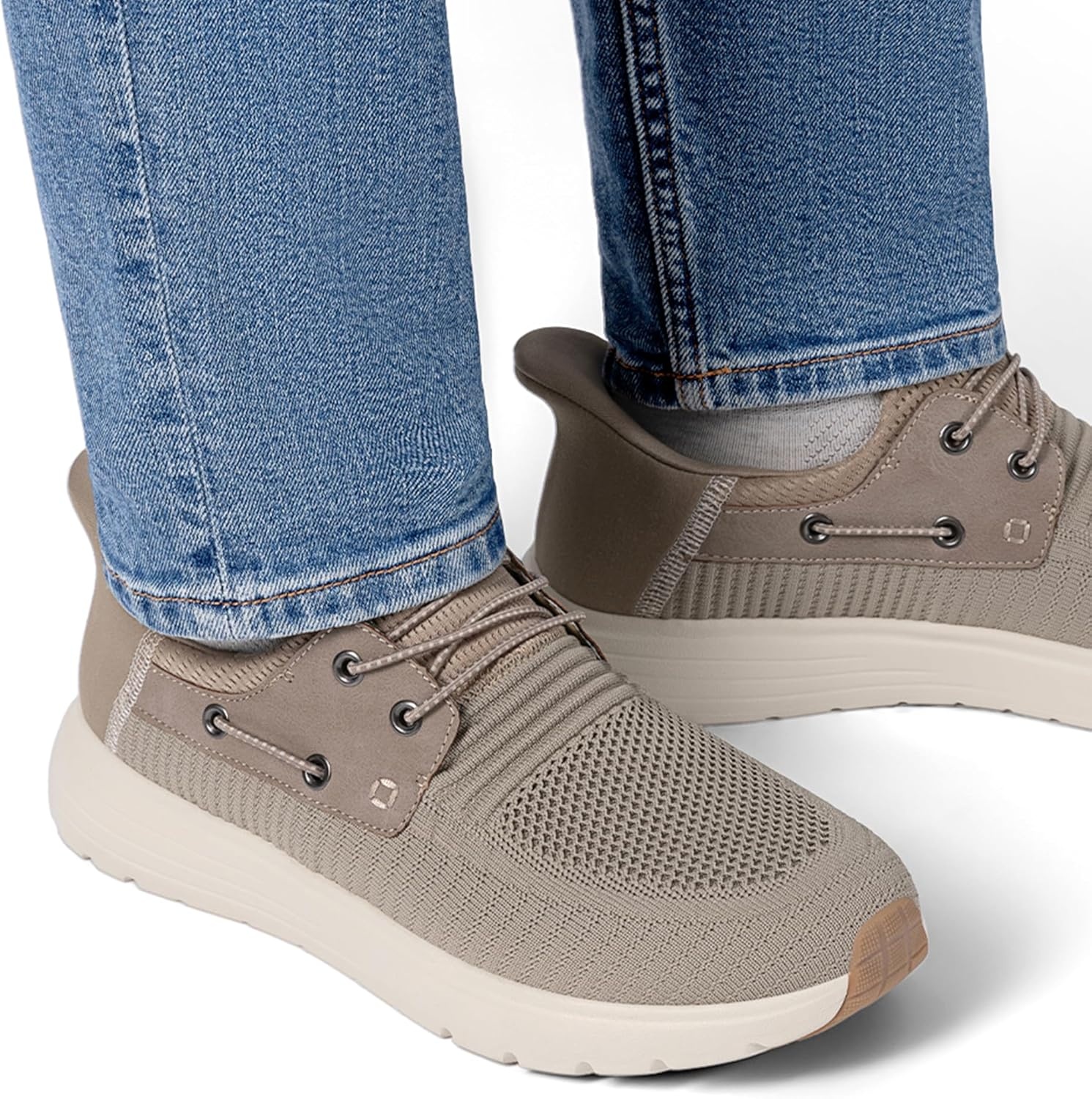 image:imageBruno Marc Mens Hands Free Slipon Loafers Casual Breathable SneakerKhaki