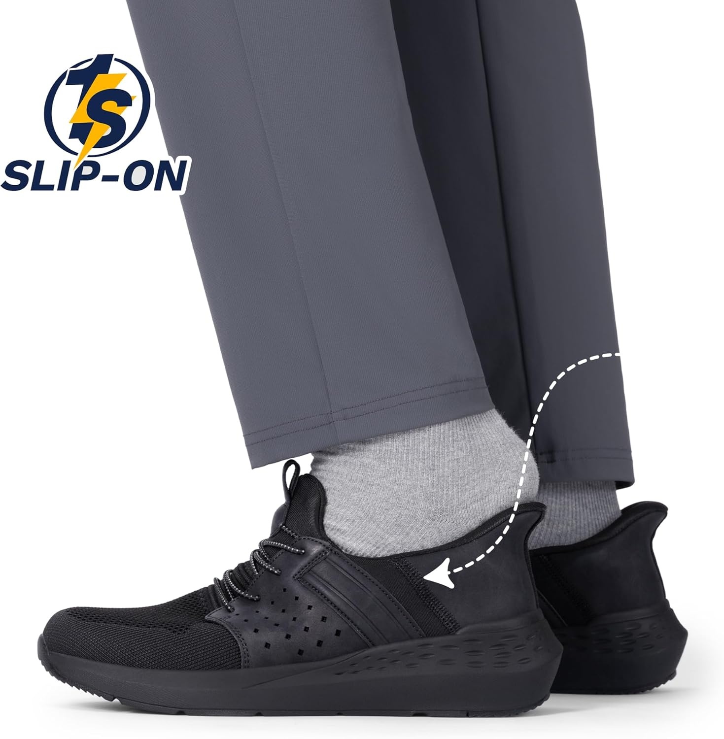 image:imageBruno Marc Mens Hands Free Slipon Loafers Casual Shoes Sneakers Breathable Knit Comfortable Lightweight Walking ShoesBlack