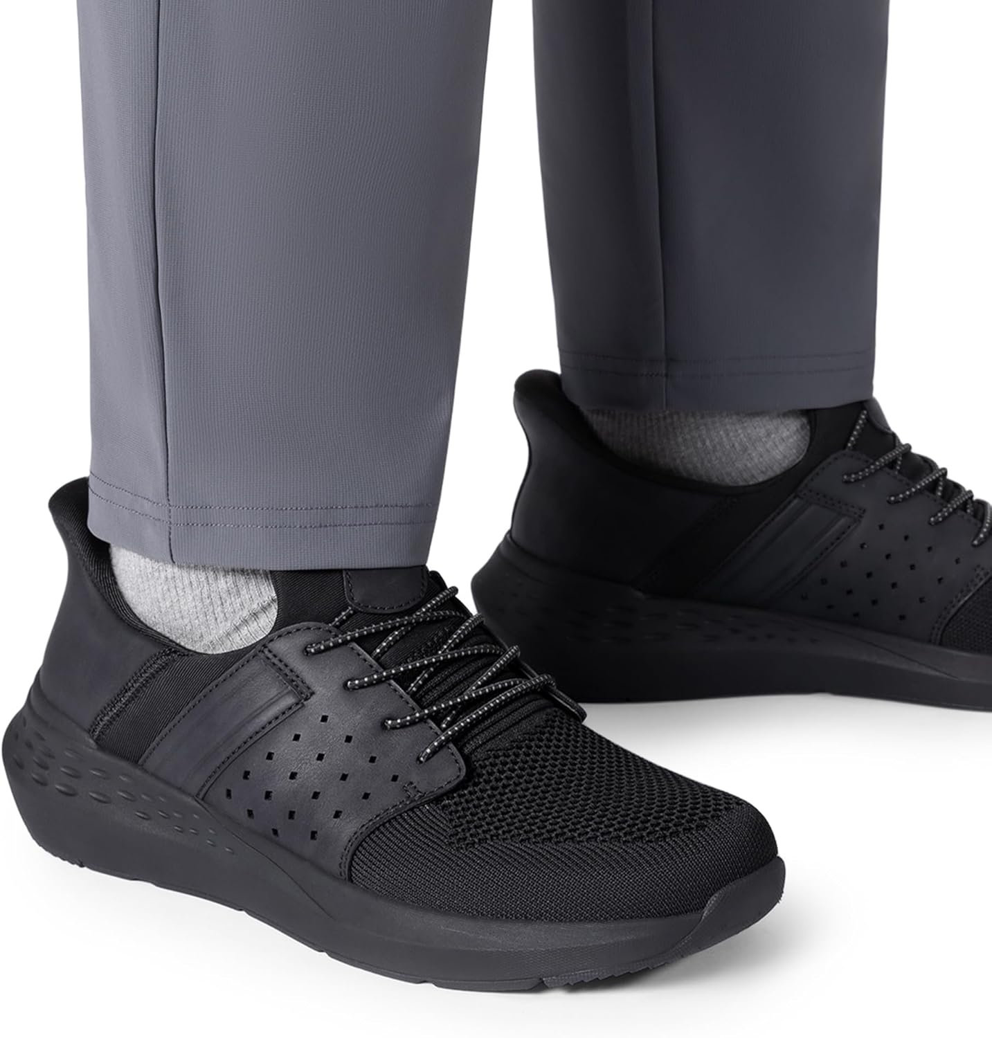 image:imageBruno Marc Mens Hands Free Slipon Loafers Casual Shoes Sneakers Breathable Knit Comfortable Lightweight Walking ShoesBlack